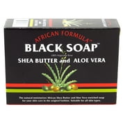 Madina African Black Soap Shea Butter and Aloe Vera, 3.5 oz