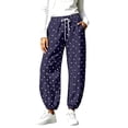 thumbnail image 2 of ClodeEU Women's Polka Dot Print Drawstring High Waist Jogger Pants,Casual Tapered Ankle Sweatpants with Pockets ,Women's Plus XXXL, 2 of 8
