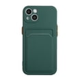 thumbnail image 2 of Allytech Case Compatible with iPhone 13 mini, [Card Holder] [Soft TPU] [Ultra Slim & Lightweight] Shockproof Anti-Fingerprint Case for iPhone 13 mini - Darkgreen, 2 of 7