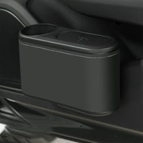CxhicLuv Car Trash Can, Auto Interior Bin, Leather Leakproof Door-Mounted Storage, Vehicle Organizer Accessories, Garbage & Item Storage for Car Owners, Families, Commuters, Black