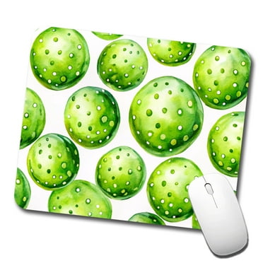 Fluorescent Green Pickleballs Mouse Pad Low Profile Gaming Mat