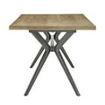 thumbnail image 4 of Weston Home Krista 70" Rectangular Black Metal Trestle Base Dining Table, Light Pine, 4 of 7