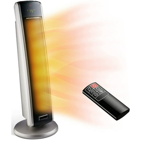 

1500W Digital Ceramic Tower Heater with Remote Dark Grey