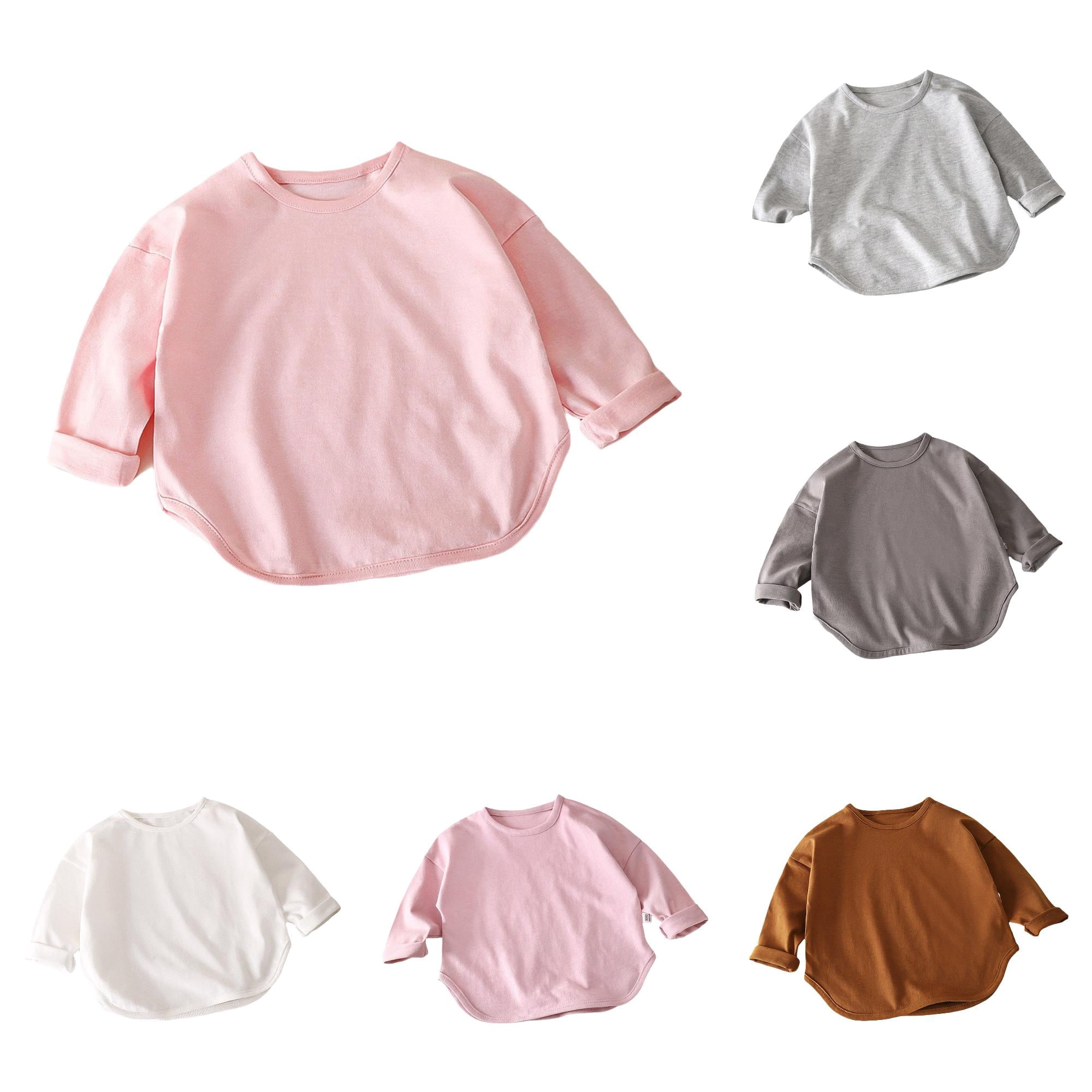 NinXxx Boys Long Sleeve Stylish Hemline Autumn Casual Tee Pink 4-5 Years