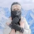 thumbnail image 4 of Mupvlun 2 In One Windproof Full Cover Outdoor Riding Winter Sports with Thermal Thick Hat and Protective Glasses for Skiing and Hiking Grey, 4 of 4