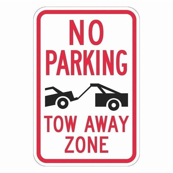 Lyle Tow Zone No Parking Sign,18" x 12, T1-1052-DG_12x18 T1-1052-DG_12x18