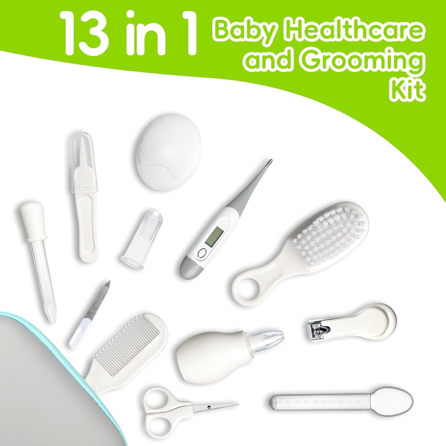 Baby Grooming and Healthcare Kit, Infant Safety Care Set with Hair Brush Comb Nail Clipper Nasal Aspirator,Baby Essentials Kit for Newborn Girls Boys