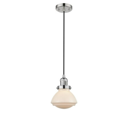 

Innovations 201C-PN-G321-LED Olean 1 Light Mini Pendant part of the Franklin Restoration Collection Polished Nickel