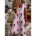 thumbnail image 3 of Vestido playero para mujer, vestido de verano de Mickey y Minnie de Disney, estampado Kawaii, bonito, holgado, informal, para playa y exteriores, 3 of 5