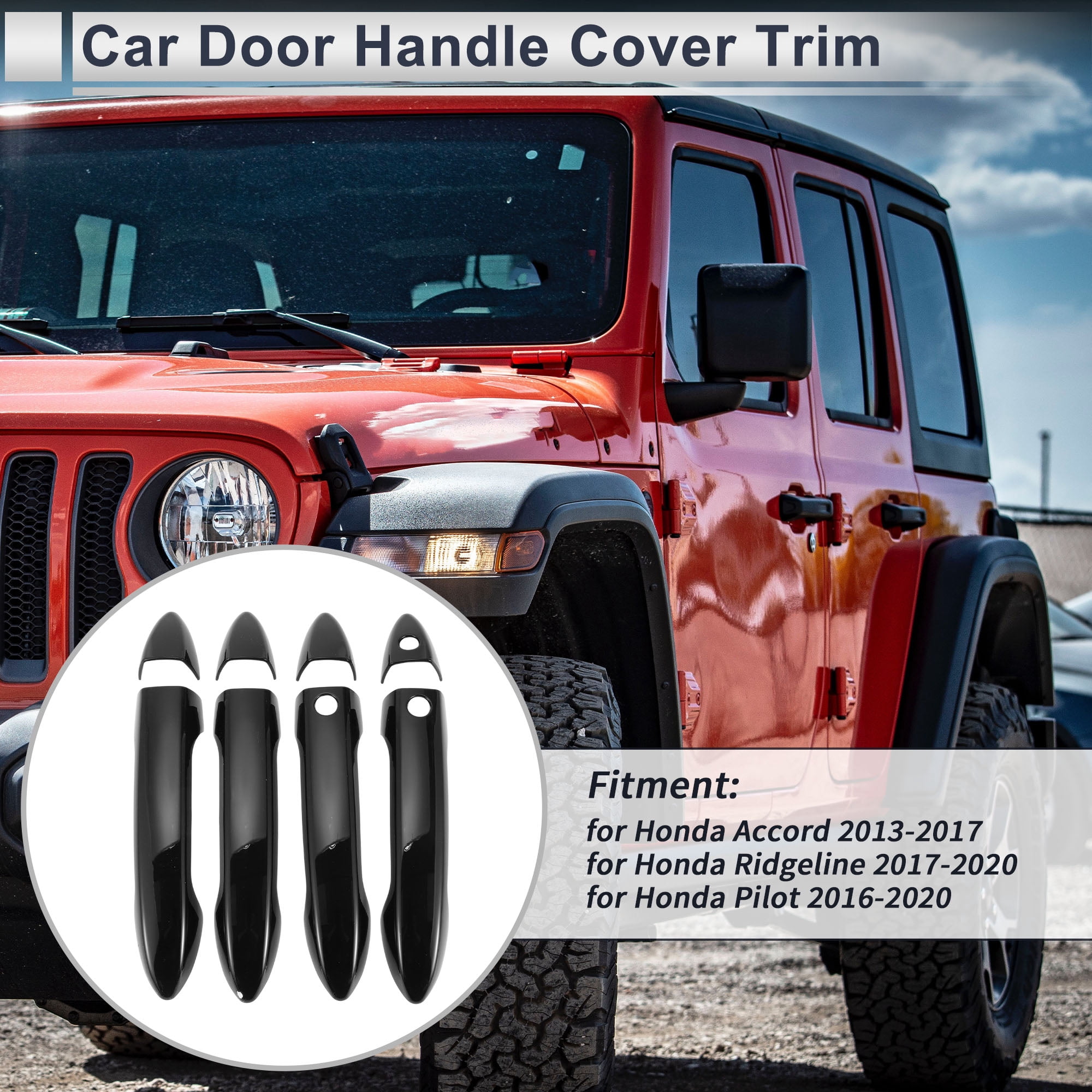 Unique Bargains Durable and Waterproof Door Handle Cover Black for Honda Accord 2013-2017
