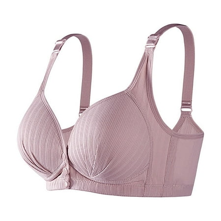 Summer Savings Akafmk Plus Size Bras for Women  Nursing Bras for Breastfeeding  Women s Front Opening Bra Fixed Cup Gathering Sagging Nursing Bra Without Steel Ring Comfortable Purple XL