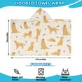 thumbnail image 2 of Golden Retriever with Bones and Paws Hooded Bath Towel，50"x30" for Ages 3 To 12 Kids, Quick Dry Lightweight Soft Microfiber Hood Beach Towel Cover Up for Kids, 2 of 7