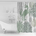 thumbnail image 2 of Summer Shower Curtain, 36" x 72", Sage Green Crab Coral Seashell Nautical Coastal Ocean Waterproof Bathroom Curtain Washable Shower Curtain Set with 12 Hooks, 2 of 6