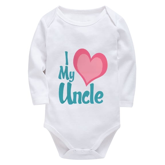 I Love My Uncle Newborn Baby Girl Romper Long Sleeve Neutral Baby Outfit White Girl Onsies