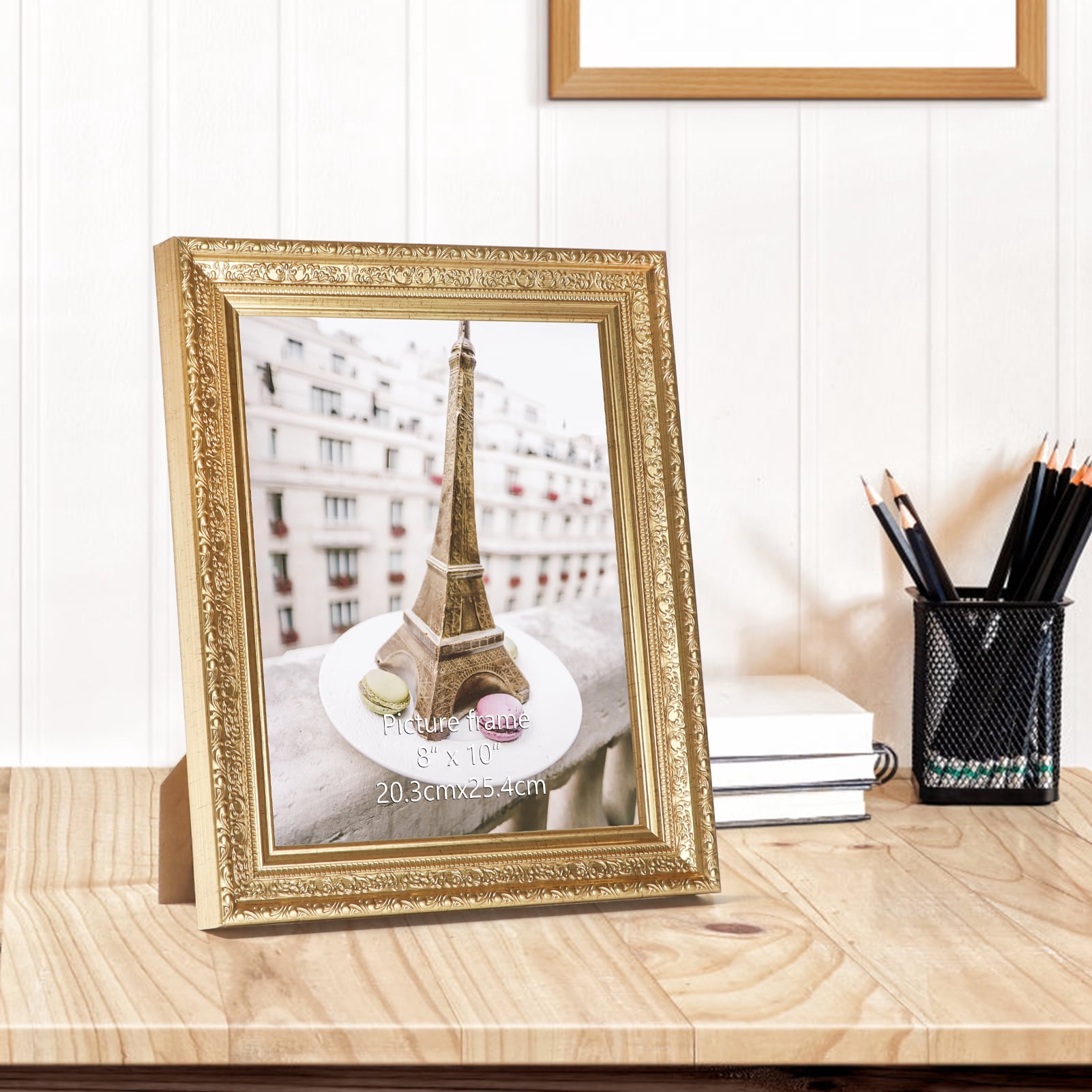 8x10 Picture Frames Set of 2-Chic Style, Gold 8 by 10 photo Frames for Wall-Mount and Tabletop