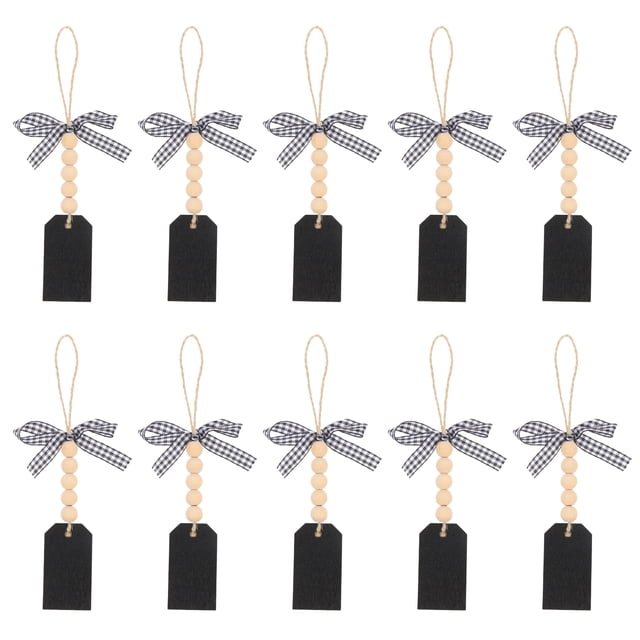 Shisuyan 10Pcs Decorative Tag Wood Black for Hotel Decor and Message Leaving