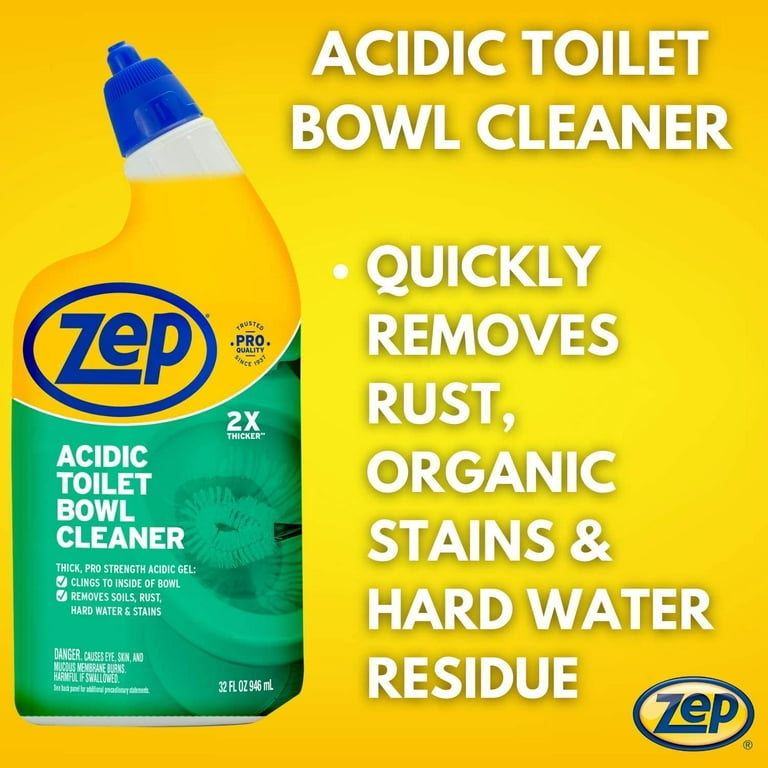 Zep Acidic Toilet Bowl Cleaner, Mint, 32 Oz Bottle, 12/carton