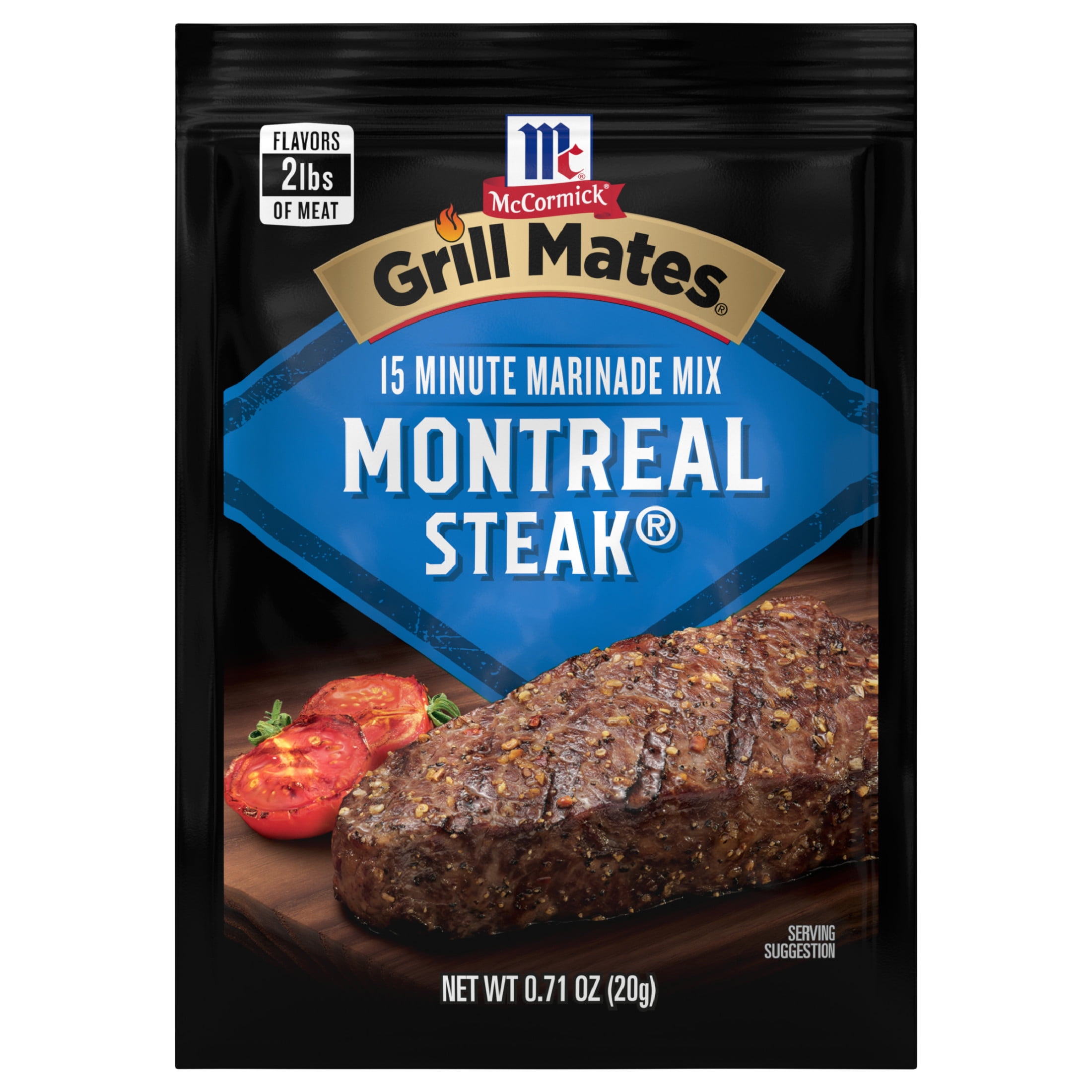(3 pack) Grill Mates Montreal Steak Marinade Seasoning Mix, 0.71 oz Packet