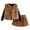 Brown#9527, variant on BOOMNY Toddler Baby Girls Clothes Sets Long Sleeve Solid Color Ribbed Shirt Tops Leather Pleated Skirt With Vest 3Pcs Outfit Sets Cozy Fall Winter Clothing Set