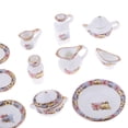 thumbnail image 4 of 40 Piece 1/12 Dollhouse Miniature Porcelain Tea Sets Flowers Print Tableware, 4 of 6