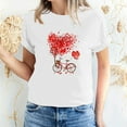 thumbnail image 1 of T-shirt à Manches Courtes Imprimé Amour de la Saint-Valentin pour Femmes, Col Rond, 1 of 1
