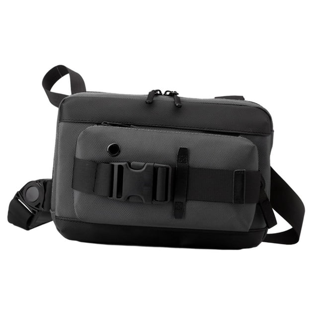 Bolso de pecho para hombre, riñonera, bolso de pecho con cremallera, bolso cruzado portátil, bolso de hombro para entrenamiento, caminar, viajar , gris