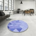 thumbnail image 3 of Ahgly Company Indoor Round Patterned Light Slate Blue Area Rugs, 4' Round, 3 of 6