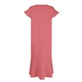 thumbnail image 4 of Delconic Women’s Short Sleeve Loose Fit Midi Dress with Crew Neck and Side Pockets Suitable for Casual and Everyday Wear Pink XL, 4 of 6