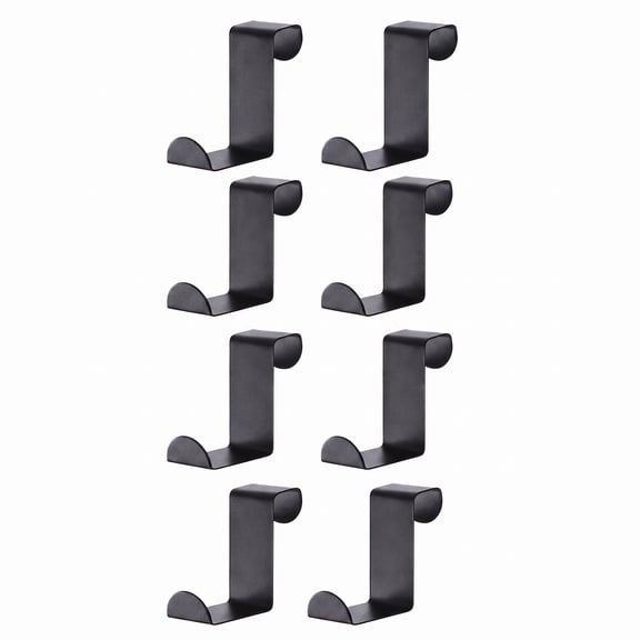 8 Pack Over The Door Hooks, Metal Door Hangers for Clothes, Hats, Towels and Bags, No Drilling