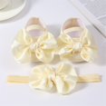 thumbnail image 4 of Aojekbee Baby Girl Mary Jane Flats Soft Non-Slip Walking Shoes with Bow Headband for Summer, 4 of 4