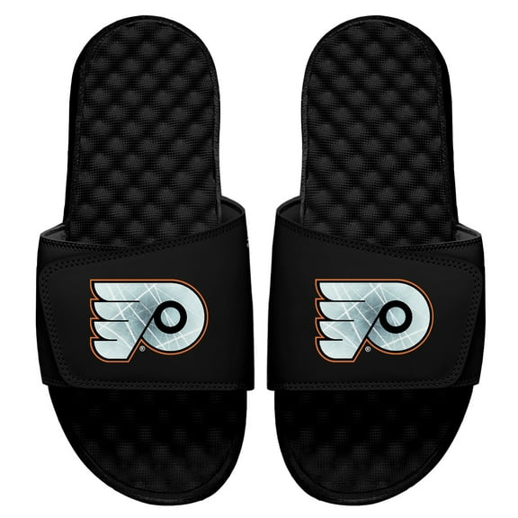 Men's ISlide Black Philadelphia Flyers Ice Clipping Mask Slide Sandals