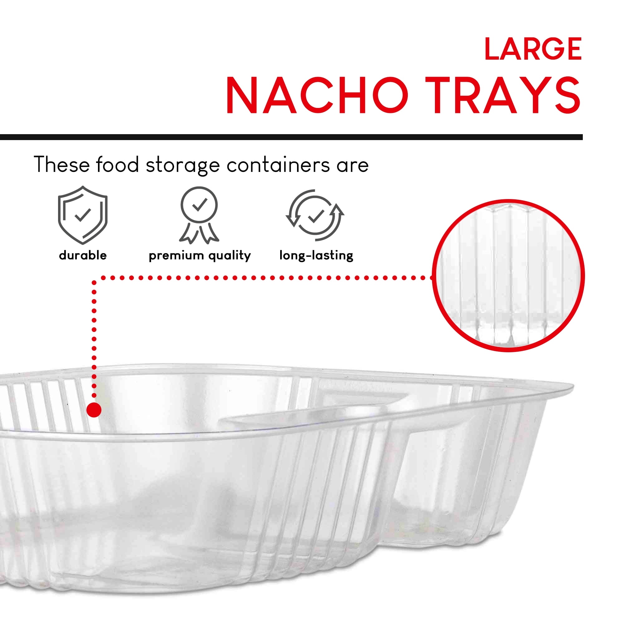 Stock Your Home 100 Pack Large Nacho Trays (22oz) - Disposable Food Boats for Nachos, Cheese Dip, Snacks - Party Supplies, Concession Stands, Movie Nights