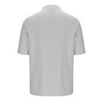 thumbnail image 3 of Coorders Men's Casual Short Sleeve Shirt, Button Stand Collar Blouse Top for Men, Gray, XL, 3 of 4