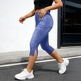 thumbnail image 6 of uublik Womens Capris Pants Stretchy Skinny Pants High Waisted Slimming Jeggings Denim Trousers Pants, Blue, 6 of 6