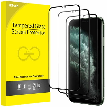 JETech Full Coverage Screen Protector for iPhone 11 Pro/iPhone X/iPhone XS 5.8-Inch, Black Edge, 9H Tempered Glass Film Case-Friendly, HD Clear, 3-Pack
