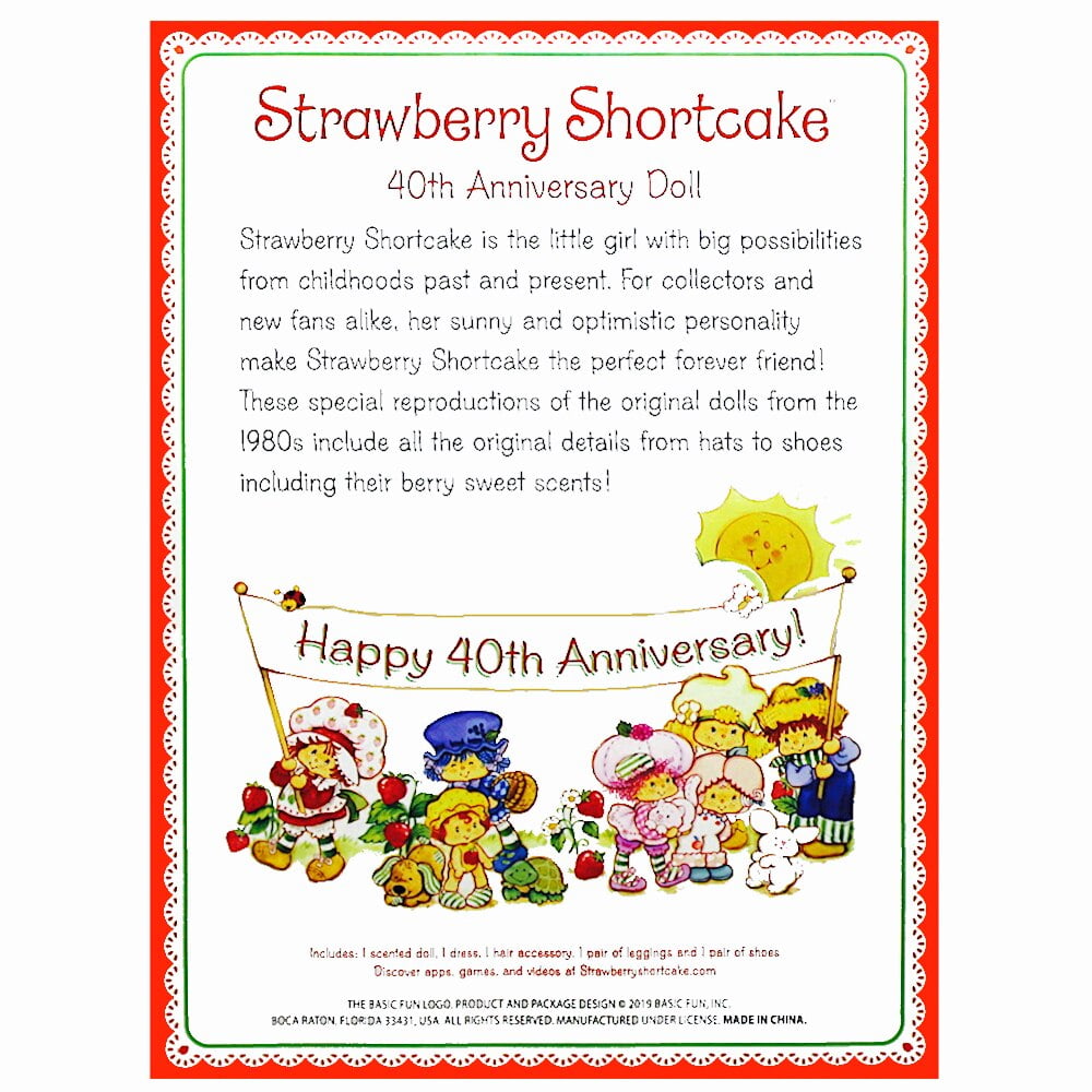 Strawberry Shortcake 40th Anniversary Doll with Glittery Shoes 5.5/"