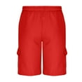 thumbnail image 5 of RYDCOT Men's Casual Cargo Shorts Elastic Waist Drawstring Breathable Outdoor Summer Beach Shorts with Pockets Hiking Shorts Red, 5 of 6