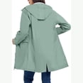 thumbnail image 4 of Rain Jackets for Women Waterproof, Raincoat Long Hooded Rain Coats Outdoor Windbreaker Trench Coat Mint Green XL(XL), 4 of 8