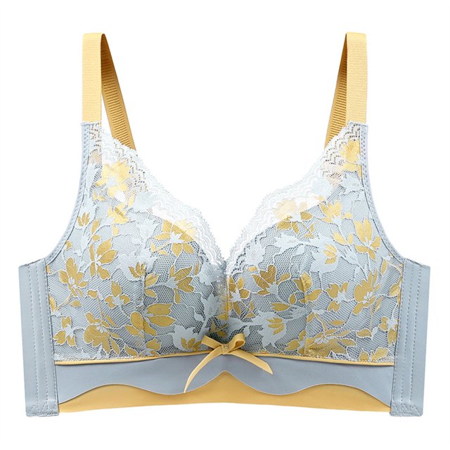 Abcnature Full Coverage Bras for Women Lace Embroidered Glossy Comfortable Breathable Bras Underwear no Rims