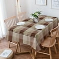 thumbnail image 3 of Rectangle Tablecloth 60x84inch, Buffalo Plaid Check Vinyl Table Covers Waterproof Oilcloth Table Cloth Linens, Tablecloths for Outdoor Dining Wedding Party Camping, Brown, 3 of 6