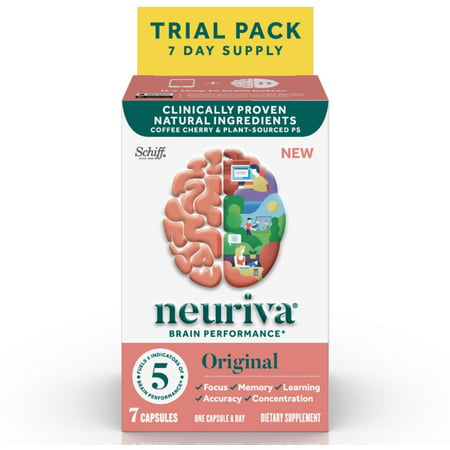 3 Pack - NEURIVA Original Brain Performance (7 count), Brain Support Supplement With Clinically Proven Natural Ingredien