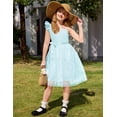 thumbnail image 2 of Oudiya Girls Spring One Shoulder Dresses Ruffle Sleeveless Formal Birthday Party Tulle Belted Dress for Kids 4-12Y, 2 of 6
