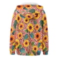 thumbnail image 4 of SOFTCCLO Zip Up Hoodie Women Long Sleeve Allover Print Full Zip Sweatshirt Fall Winter Relaxed Fit Athletic Wear Multicolour L, 4 of 6