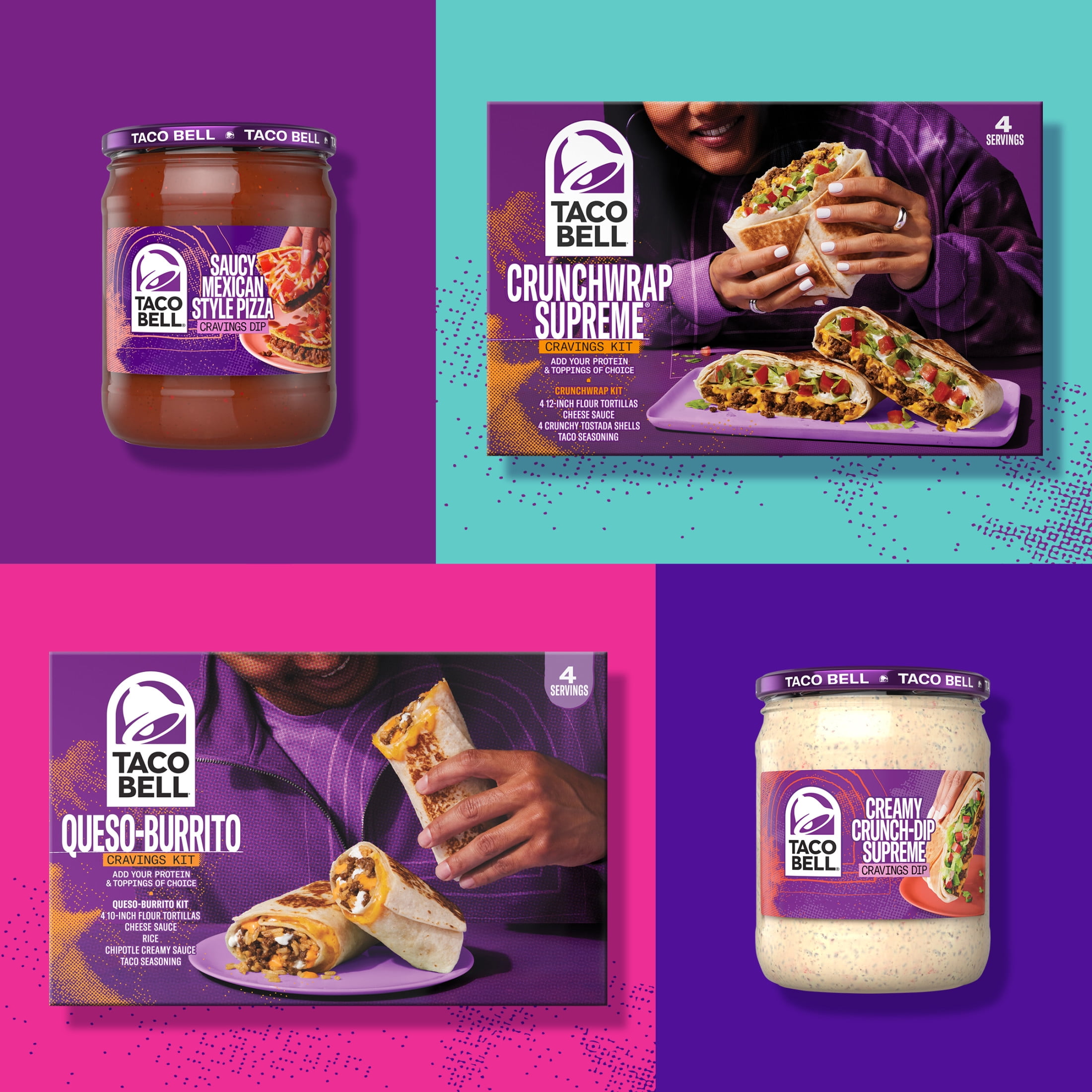 Taco Bell Creamy Crunch-Dip Supreme Cravings Dip, 15 oz Jar