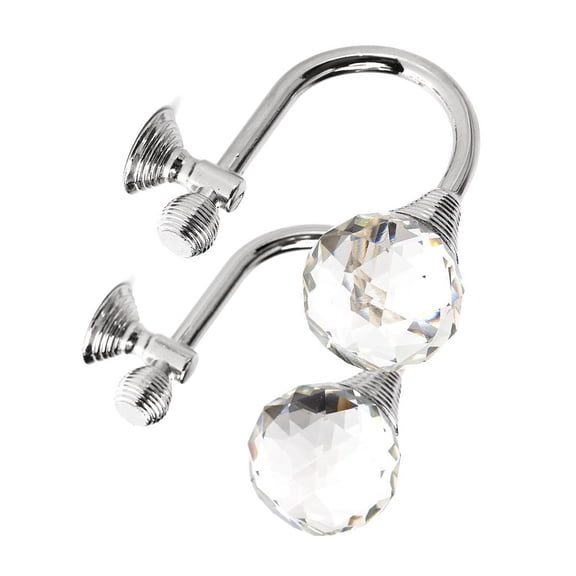 MUSEYA 2 Pcs Wall Mounted Curtain Hooks Artificial Crystal Scarf Holder for Decorators Living Room