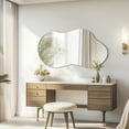 thumbnail image 5 of TEWLOSS Irregular Wall Mirror Cloud Shaped Asymmetrical Mirrors for Bathroom 46"x26", Silver, 5 of 8