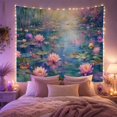 thumbnail image 2 of Water Lily Pond With Weeping Willow Branches Dreamy Impressionist for Nature Lovers Botanical Wall Art Housewarming Gift Tapestry Wall Hanging for Bedroom and Living Room, 2 of 7