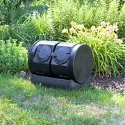 Good Ideas Compost Wizard Outdoor Dual Tumbler Compost Container, Black