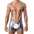 thumbnail image 3 of Mens Underwear Casual Solid Patent Leather Body Sculpting Hip Lift Low Waist Boxer Underwear, 3 of 4