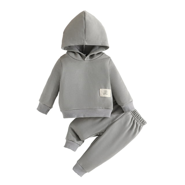 Birdeem Haut Garçon Saison 1 Mode Filles et Garçons Décontracté Manches Longues Couleur Unie Ensemble à Capuche Manches Longues Robe pour Filles